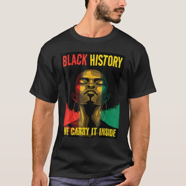 Black History Month Queen Melanin Afro African Pri T-Shirt (Front)