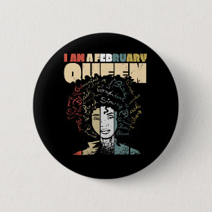 Black History Month Quote, Melanin February Queen 6 Cm Round Badge
