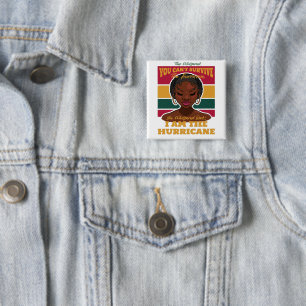 Black History Month Quote, Melanin Woman Hurricane 15 Cm Square Badge