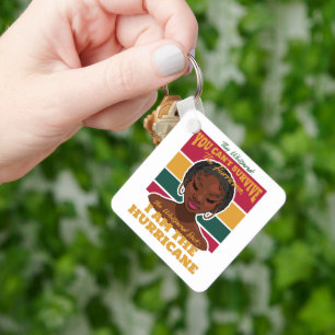 Black History Month Quote, Melanin Woman Hurricane Key Ring