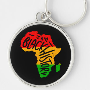 Black History Month Quotes - I AM BLACK HISTORY Key Ring