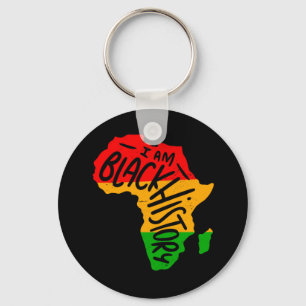 Black History Month Quotes - I AM BLACK HISTORY Key Ring