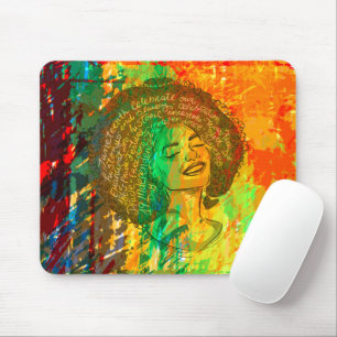 Black History Month Quotes Melanin Queen Mouse Mat
