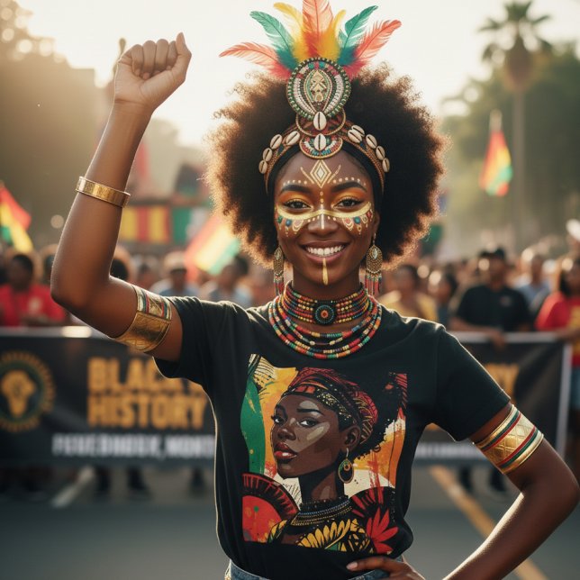 Black History Month Radiant Queen Spirit Art T-Shirt (Creator Uploaded)