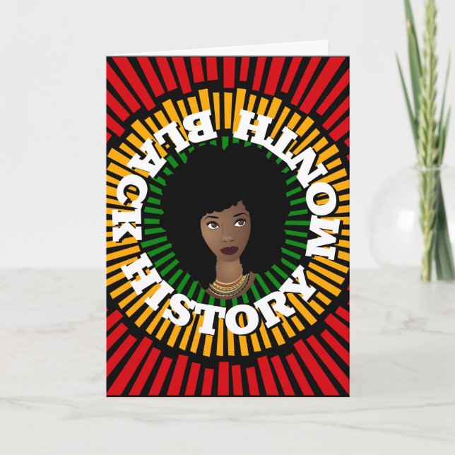 Black History Month, Rays of Sun, Black Woman Card (Front)