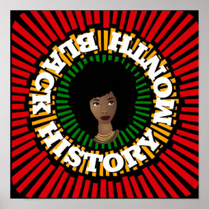 Black History Month, Rays of Sun, Black Woman Poster
