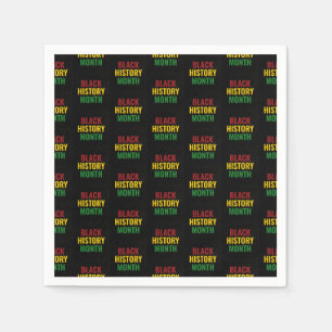 BLACK HISTORY MONTH Red Yellow Green BHM Paper Napkin