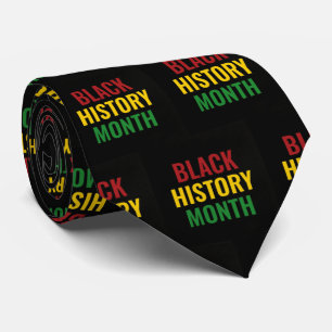 BLACK HISTORY MONTH Red Yellow Green BHM Tie