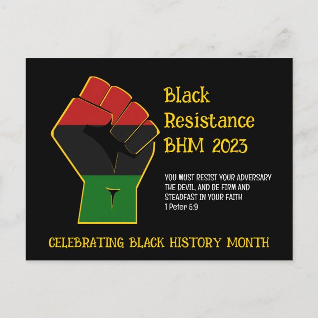 BLACK HISTORY MONTH Resistance Postcard (Front)