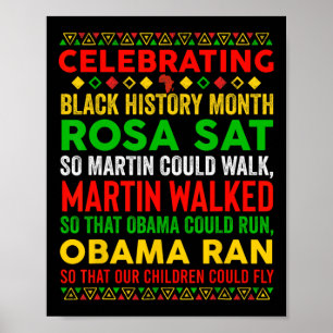 Black History Month Rosa Sat So Martin Could Walk Poster