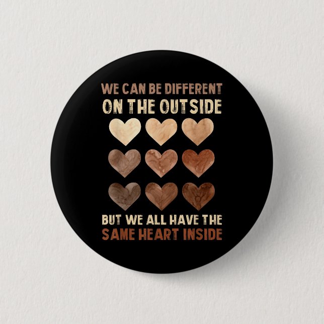 Black History Month Same Heart Inside African Prid 6 Cm Round Badge (Front)