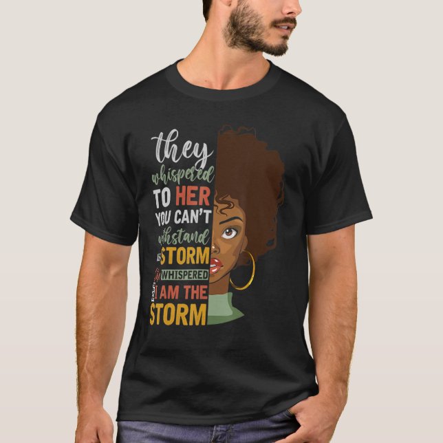 Black History Month Shirt African Woman Afro I Am  (Front)