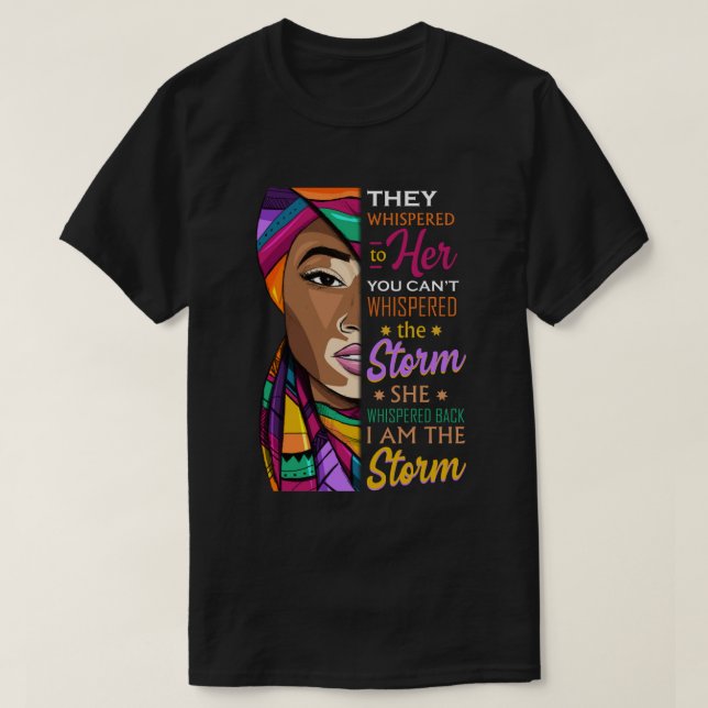 Black History Month Shirt African Woman Afro I Am  (Design Front)