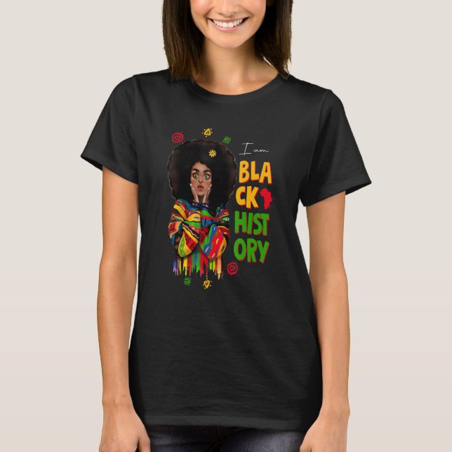 Black History Month Shirt Girls African Woman Afro (Front)