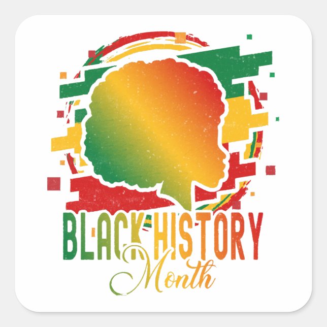 Black History Month Square Sticker (Front)