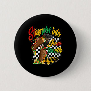 Black History Month Steppin Into Juneteenth 1865 M 6 Cm Round Badge