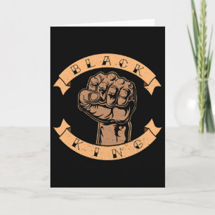 Black History Month Strong Black King Fist Melanin Card