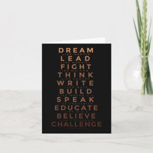 Black History Month Tee Dream Like Martin Lead Lik Card