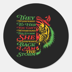 Black History Month Tiger African Colourful Afro T Classic Round Sticker