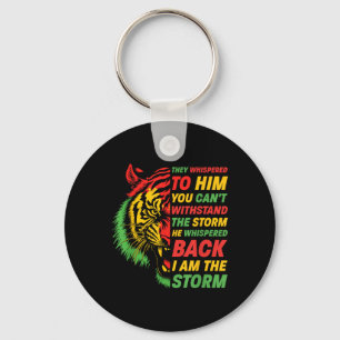 Black History Month Tiger African Colourful Afro T Key Ring