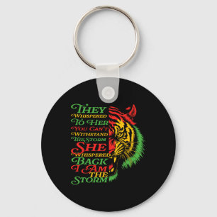 Black History Month Tiger African Colourful Afro T Key Ring