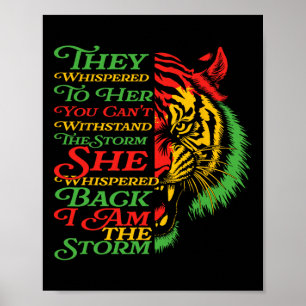 Black History Month Tiger African Colourful Afro T Poster
