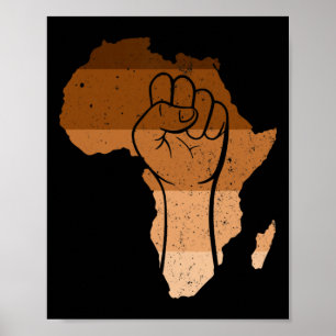Black History Month Vintage Melanin Hand Fist Kids Poster