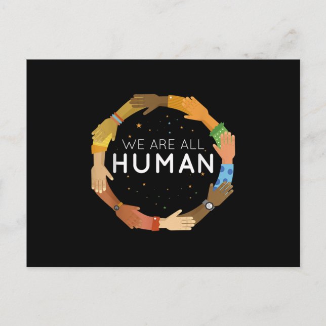 Black History Month - We Are All Human - Black Is Announcement Postcard (Front)