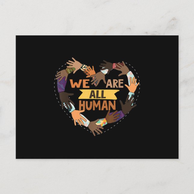 Black History Month - We Are All Human Pride Announcement Postcard (Front)