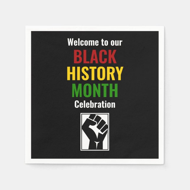 BLACK HISTORY MONTH Welcome Celebration Paper Napkin (Front)