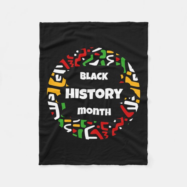 Black History Month With African Map Flag For Afro Fleece Blanket (Front)