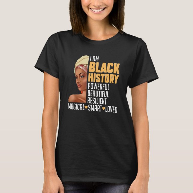 Black History Month Woman Girl Melanin African Equ T-Shirt (Front)