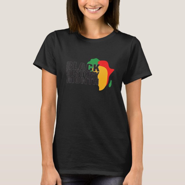 Black History Month Woman Melanin Afro Hair Black  T-Shirt (Front)