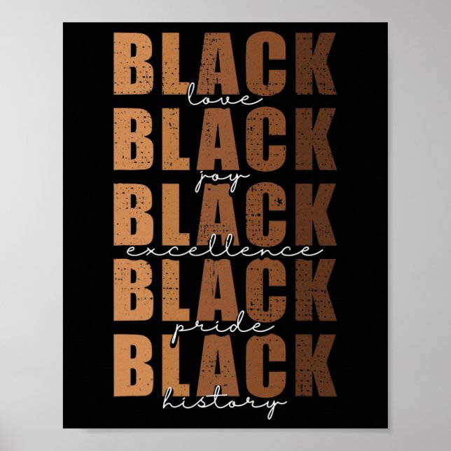 Black History Month Women Black Love Melanin Junet Poster (Front)