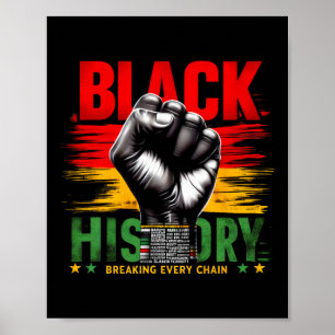 Black History Month Women Men Breaking Every Chain Poster