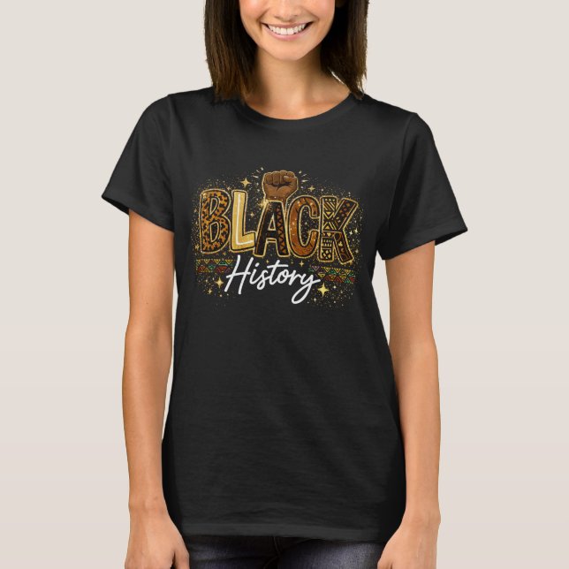 Black History Month Womens Afro Melanin T-Shirt (Front)
