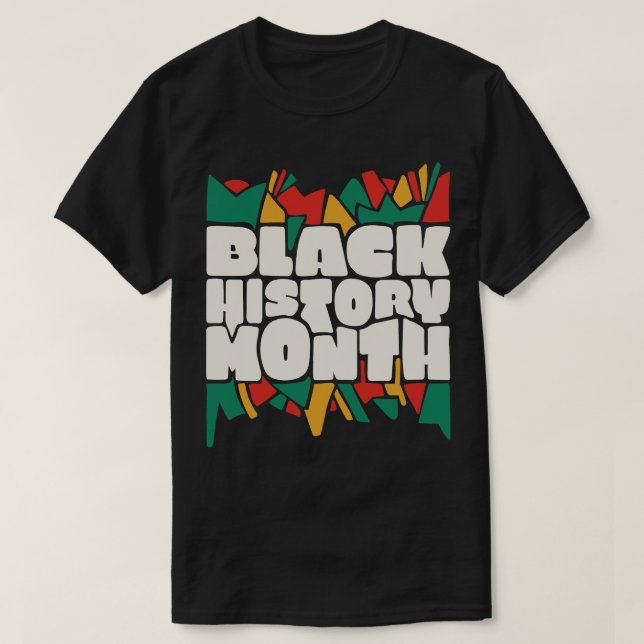Black History Month Word Art T-Shirt (Design Front)