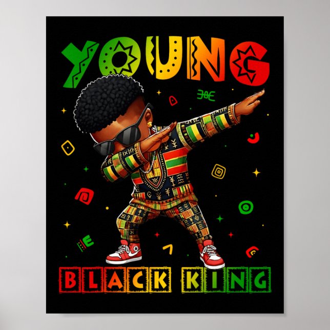 Black History Month Young Black King African Pride Poster (Front)