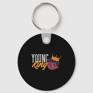 Black History Month Young Black King Boy  Key Ring