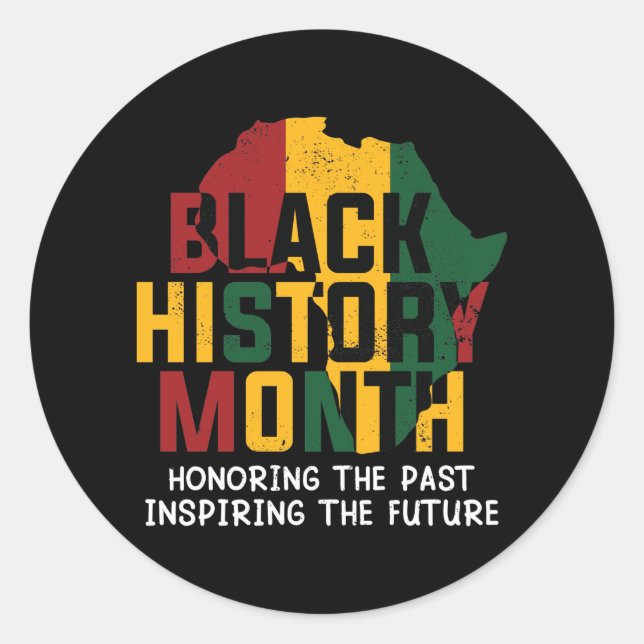 Black History Months African Continent Classic Round Sticker (Front)