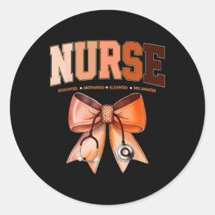 Black History Nurse Coquette Melanin Picu Mbu Er N Classic Round Sticker