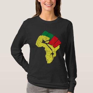 Black History Pan African Flag Colours Resist Fist T-Shirt