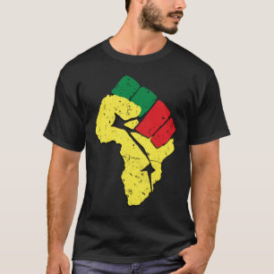 Black History Pan African Flag Colours Resist Fist T-Shirt