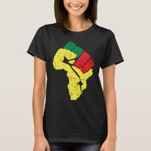 Black History Pan African Flag Colours Resist Fist T-Shirt