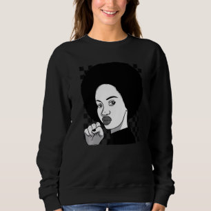 Black History Panther Party Afro Hair Raised Fist Sweatshirt