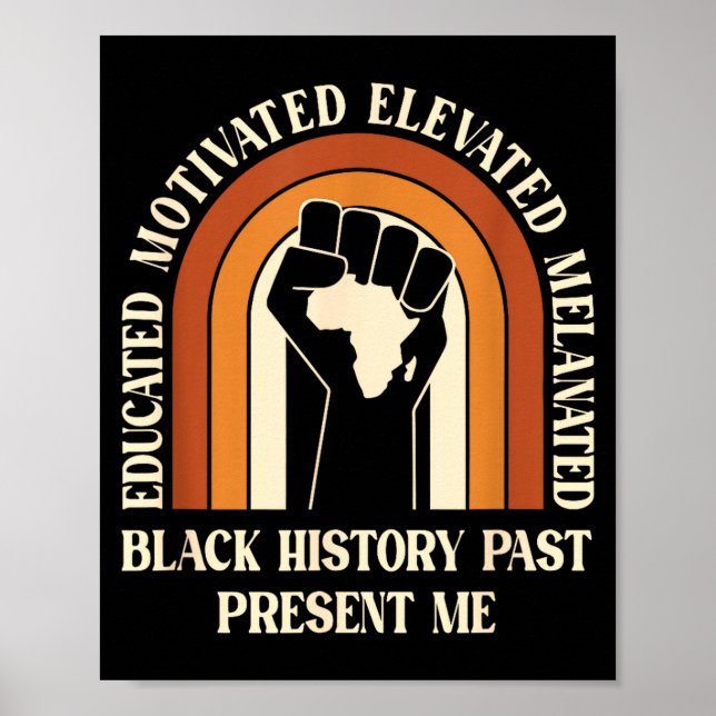 Black History Past Present Me Melanated Pride  Poster (Front)