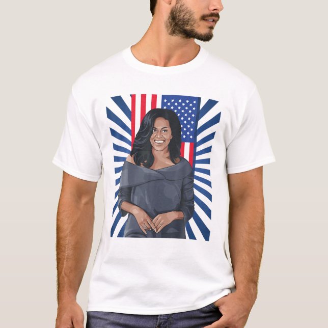 Black History Patriotic Michelle Obama Women Histo T-Shirt (Front)