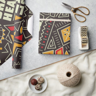 Black History Pride – Brave Heart Geometric Wrapping Paper