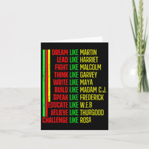 Black History Pride Martin Black Afro African  Card