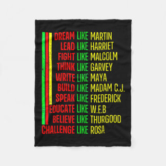 Black History Pride Martin Black Afro African  Fleece Blanket